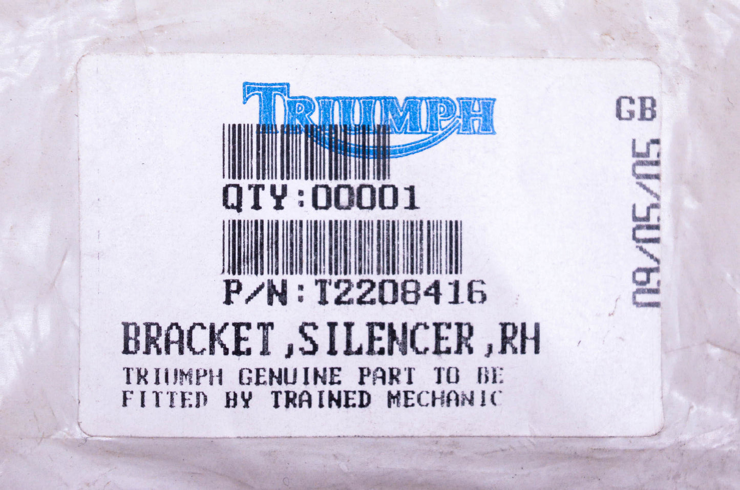 New OEM Triumph T2208416 Righthand Silencer Bracket NOS