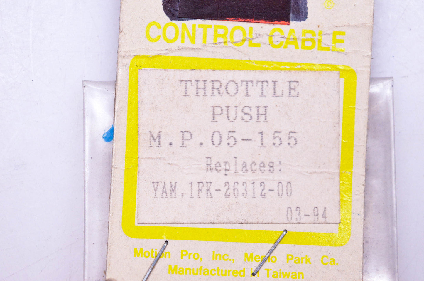 Motion Pro 05-155, 1PK-26312-00-00 Push Throttle Cable NOS