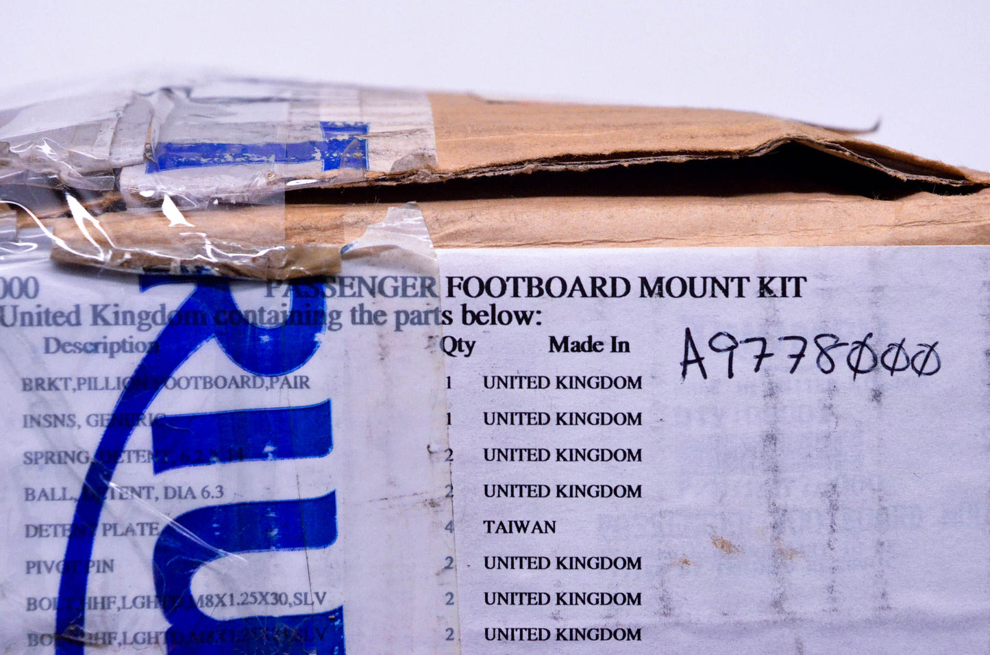 New OEM Triumph A9778000 Passenger Footrest Mount Kit NOS