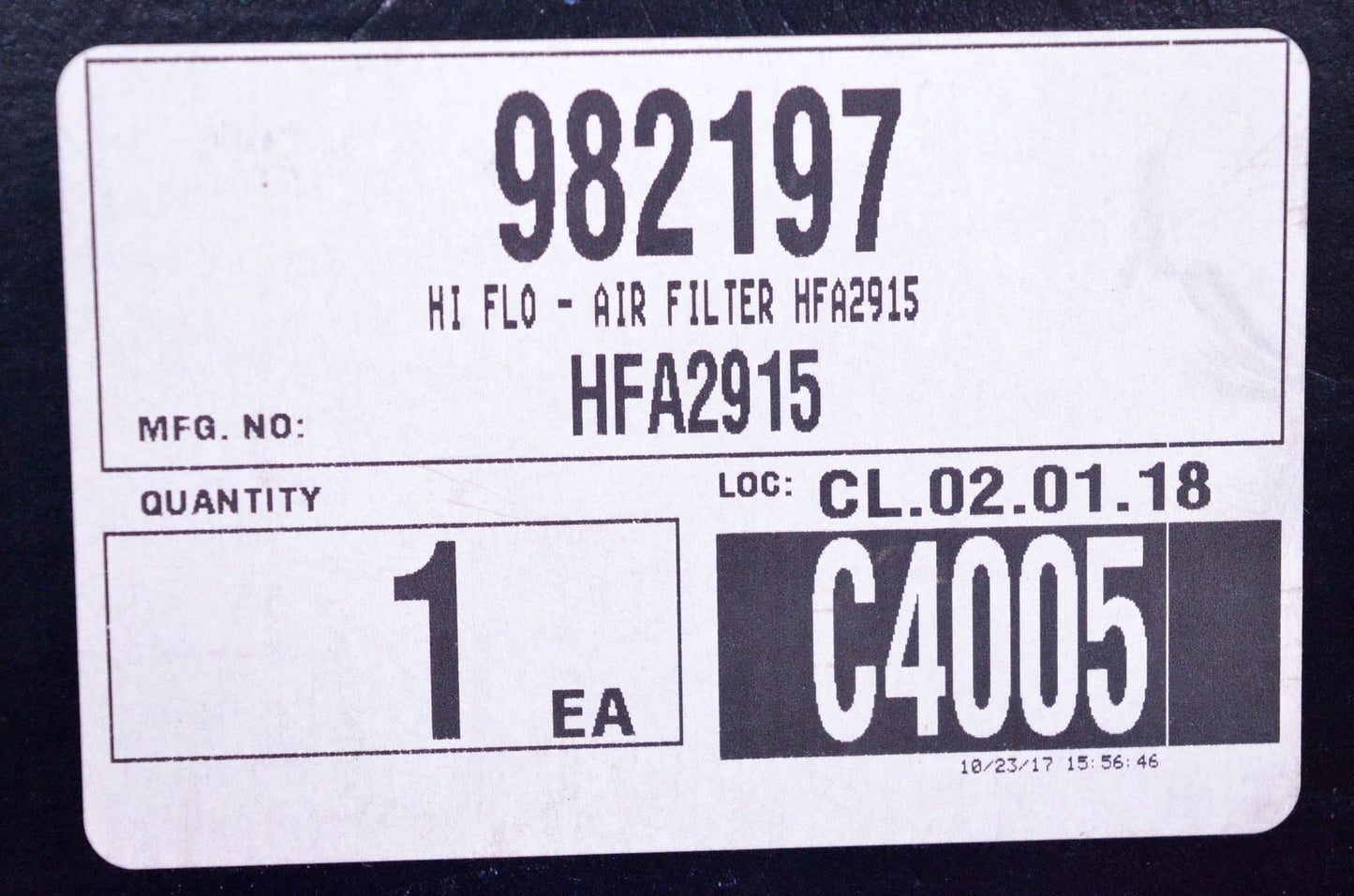 HiFlo Filtro HFA2915, 982197 Air Filter NOS