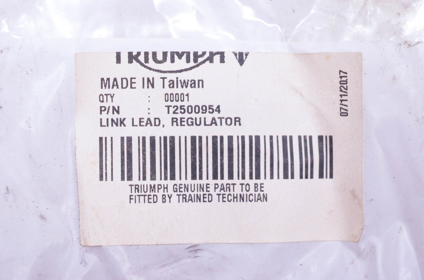 New OEM Triumph T2500954 Regulator Link Lead Harness NOS