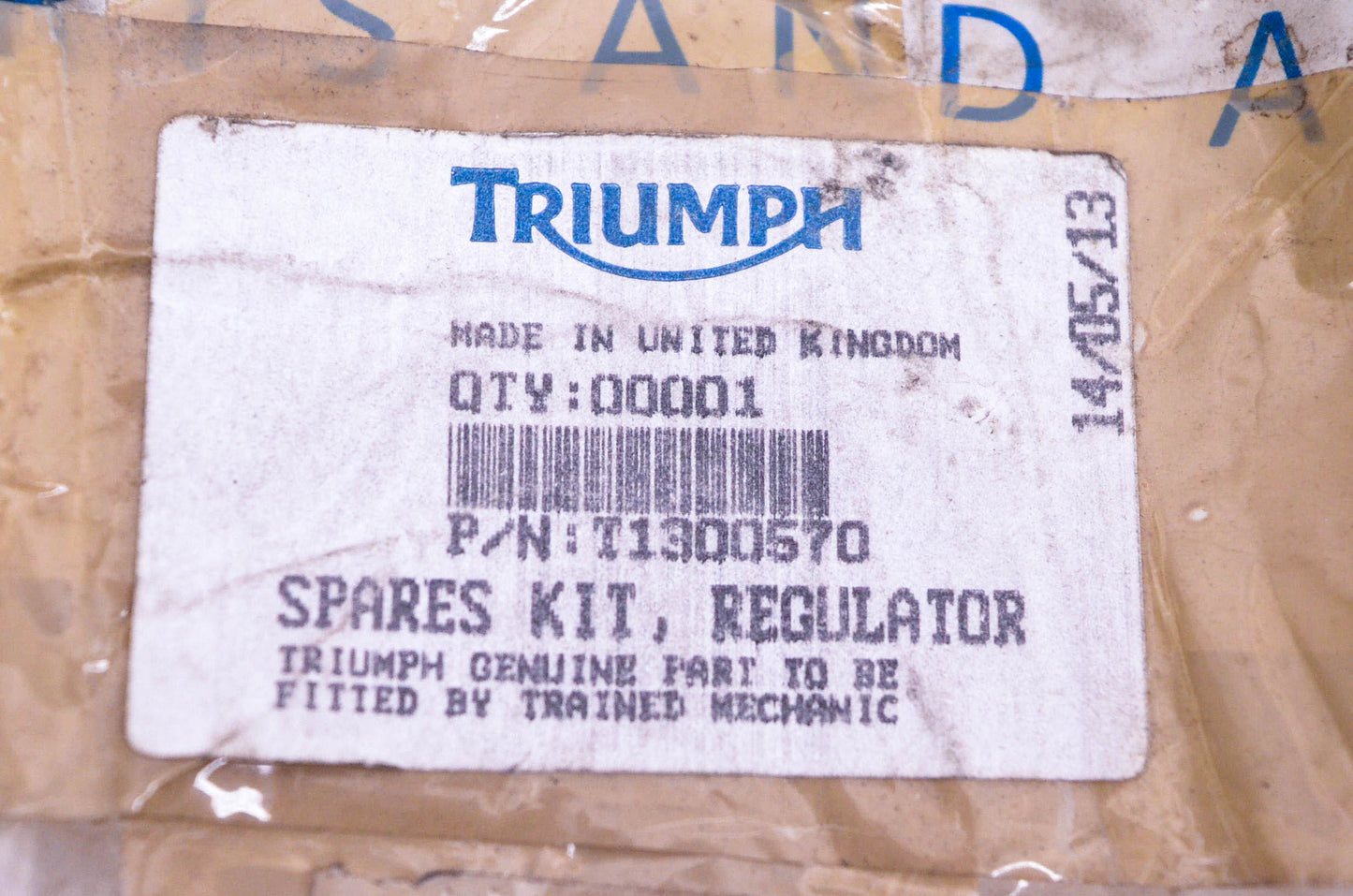 New OEM Triumph T1300570 Regulator Spares Kit NOS