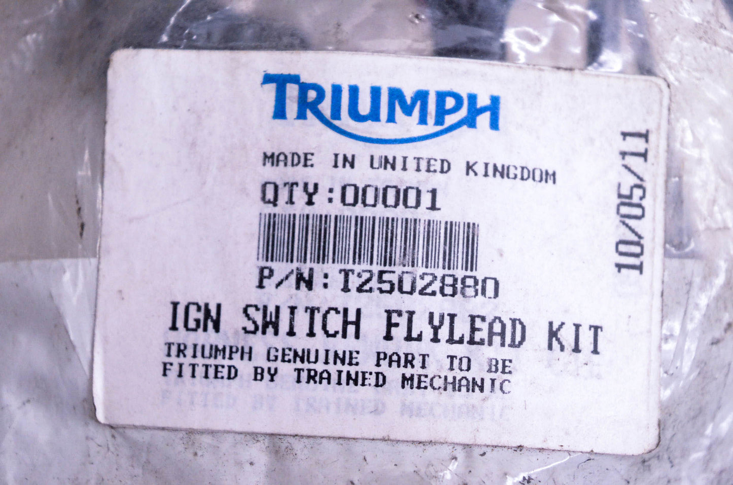 New OEM Triumph T2502880 Ignition Switch Flylead Kit NOS
