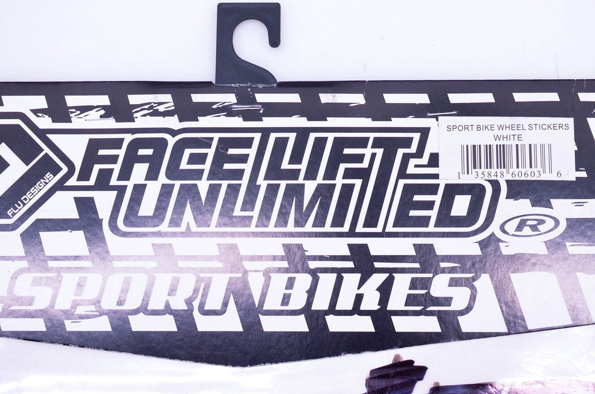 Facelift Unlimited 60603 White Sport Bike Wheel Sticker Kit NOS