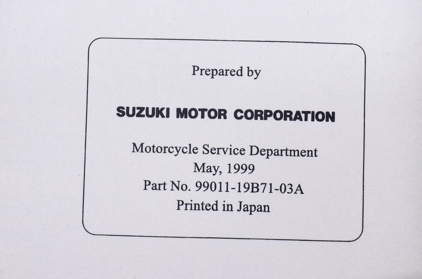 OEM Suzuki 99011-19B71-03A LT-F300F/250F X Y Owner's Manual