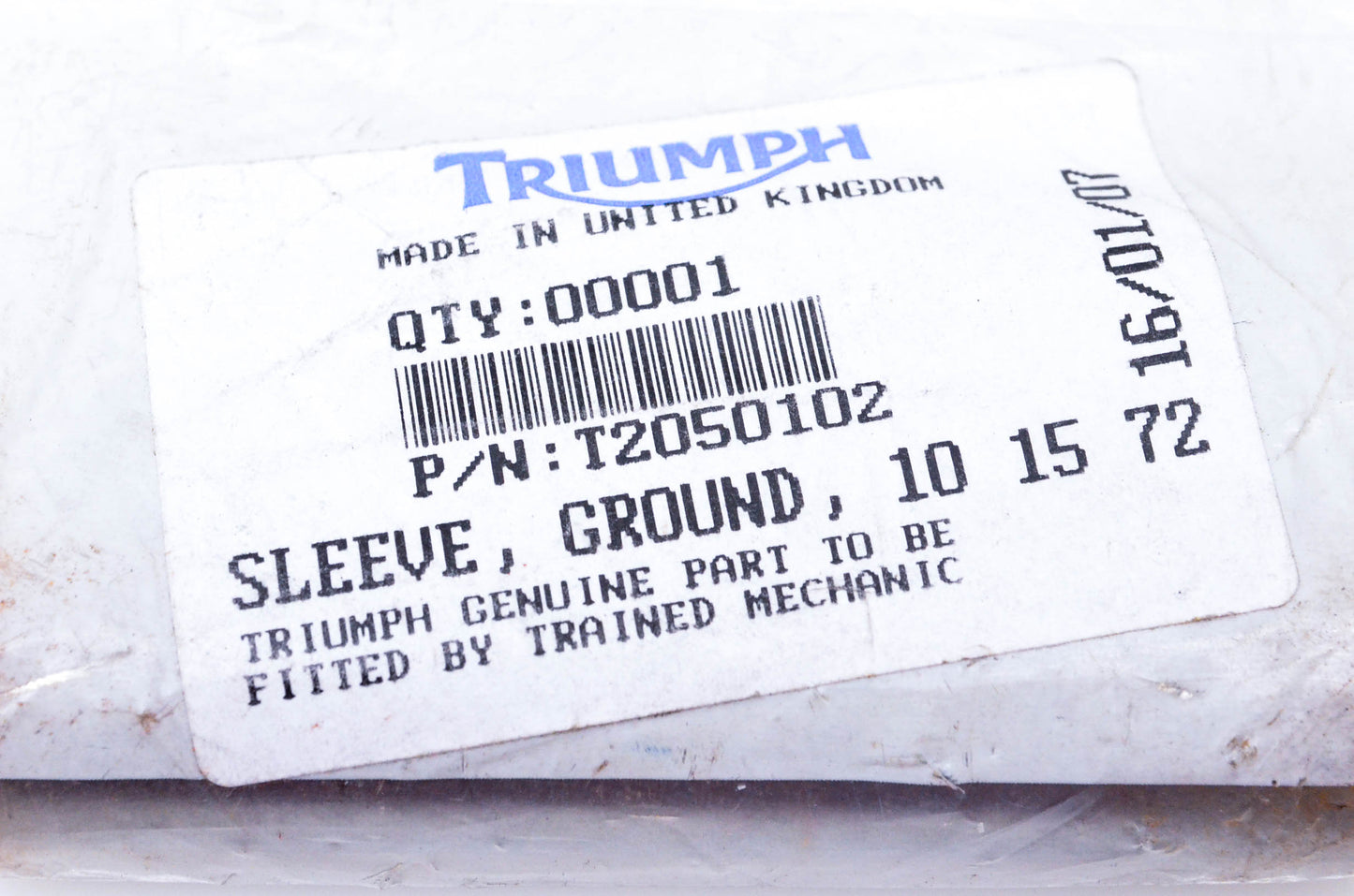 New OEM Triumph T2050102 Ground Sleeve NOS