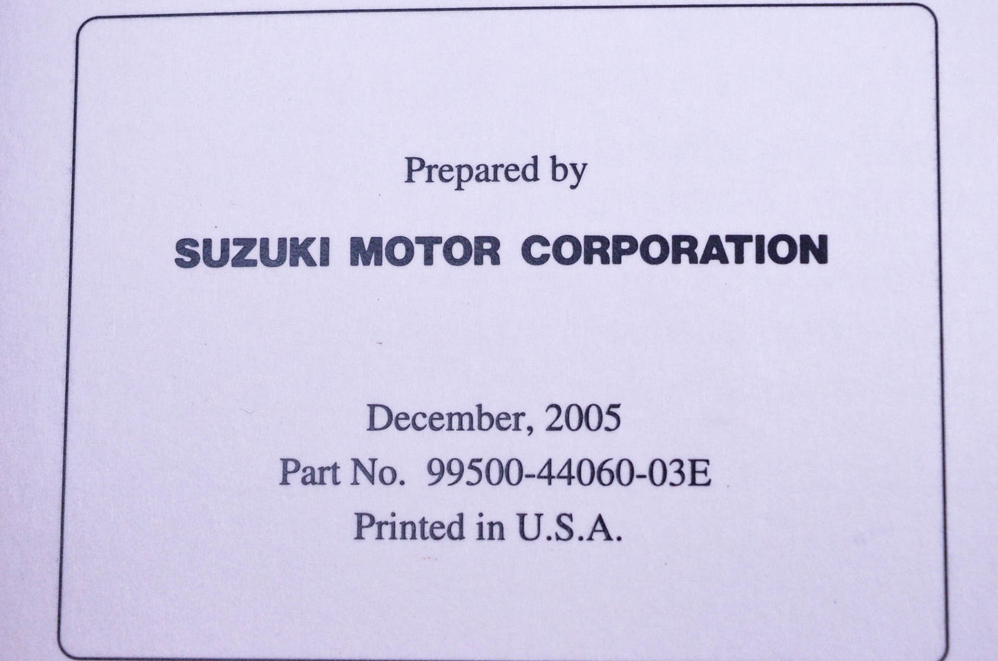 OEM Suzuki 99500-44060-03E LT-R450 Service Manual