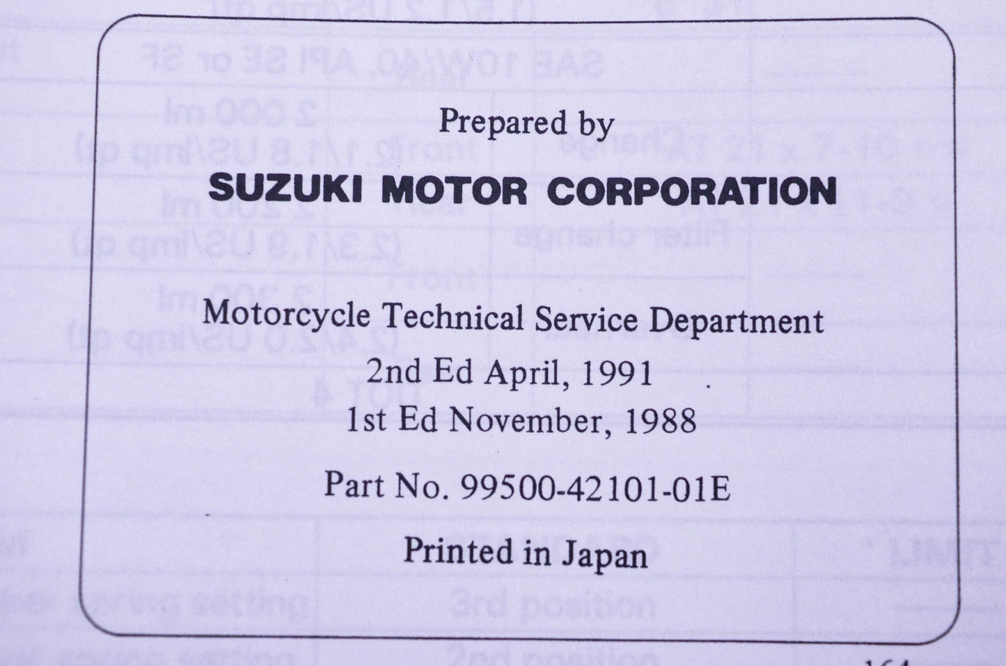 OEM Suzuki 99500-42101-01E LT-250S K Service Manual