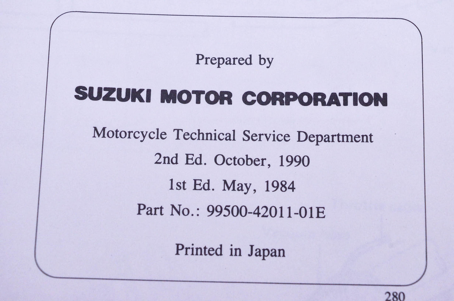 OEM Suzuki 99500-42011-01E LT-250E Service Manual