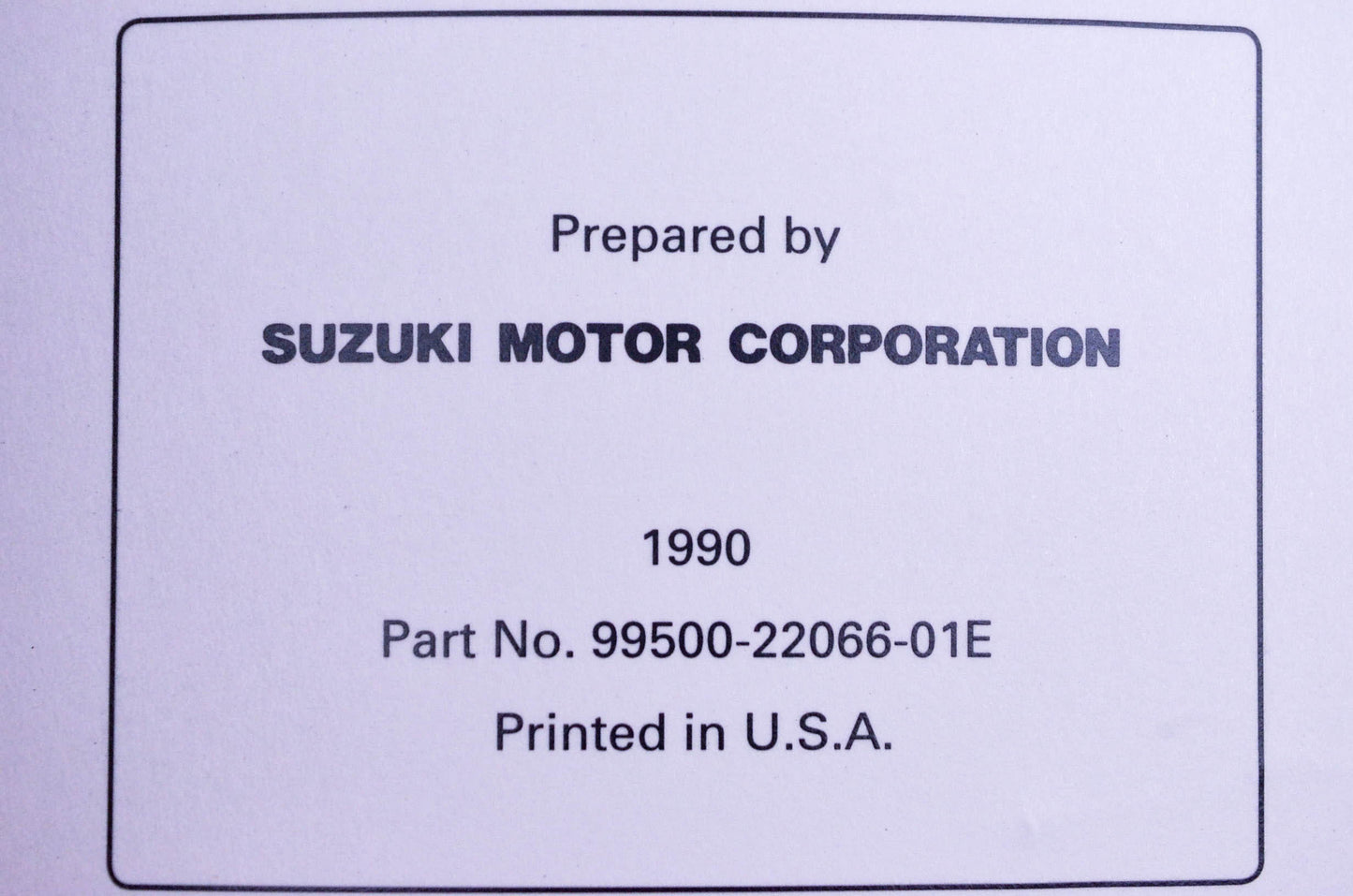 OEM Suzuki 99500-22066-01E LT-250R H J K L M N Service Manual