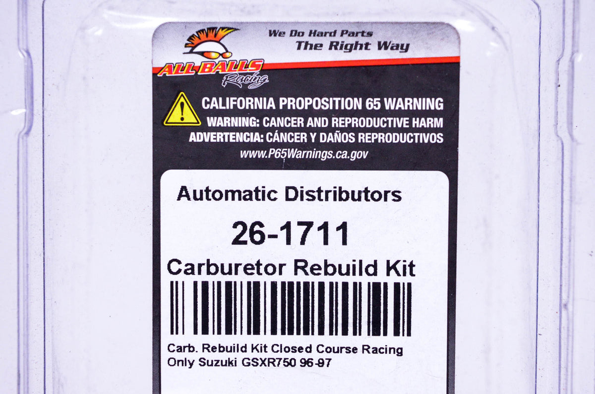 All Balls 26-1711, 75-1601, 135160 Carburetor Rebuild Kit NOS