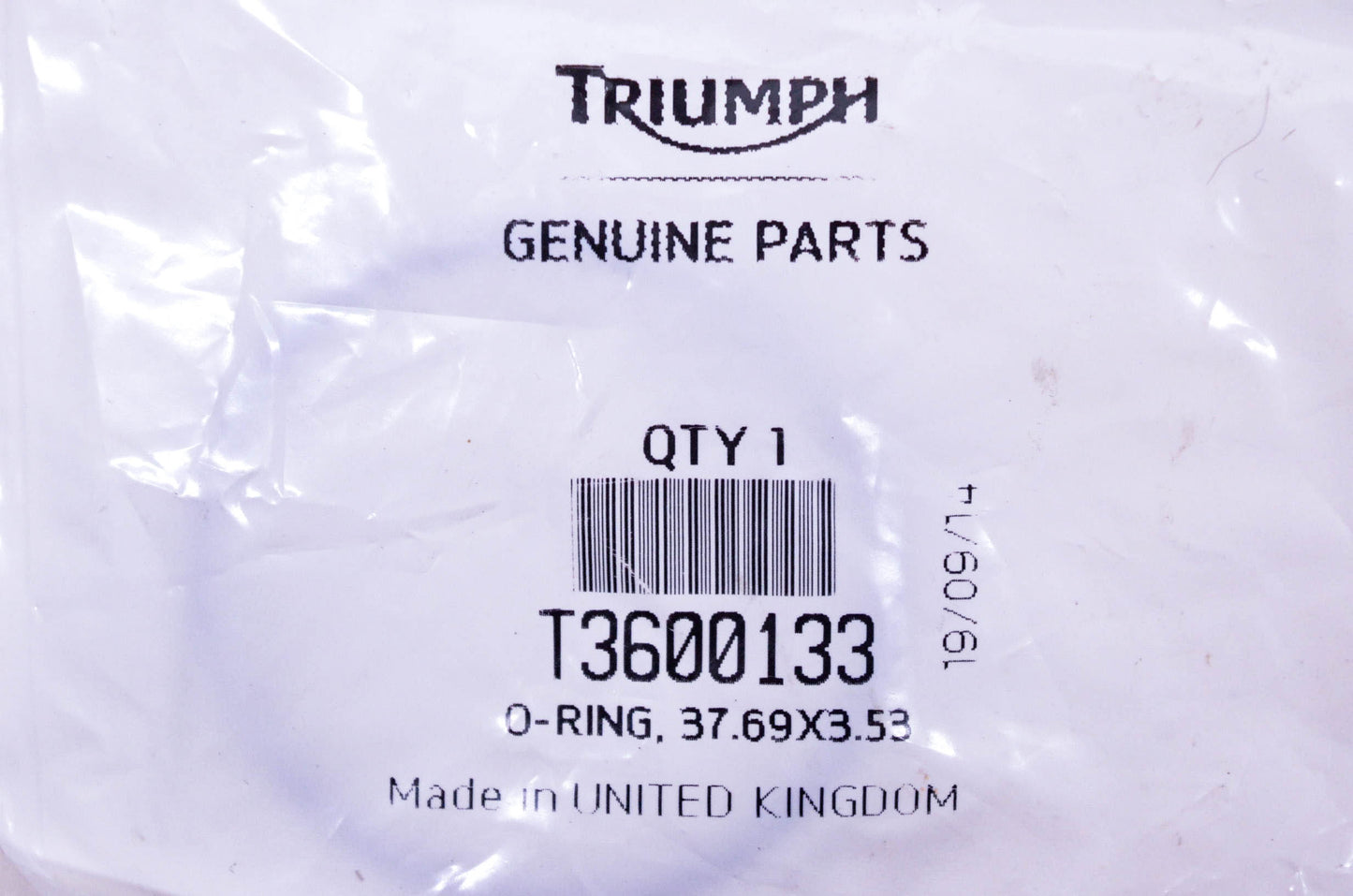 New OEM Triumph T3600133 O Ring 37.69x3.53 NOS
