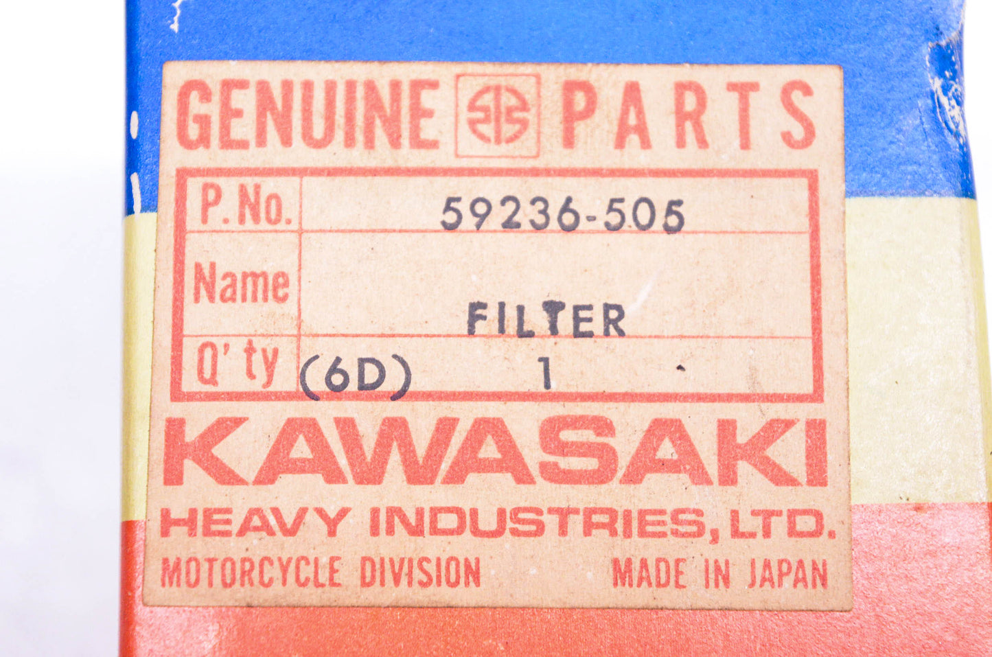 New OEM Kawasaki 59236-505 Fuel Filter NOS