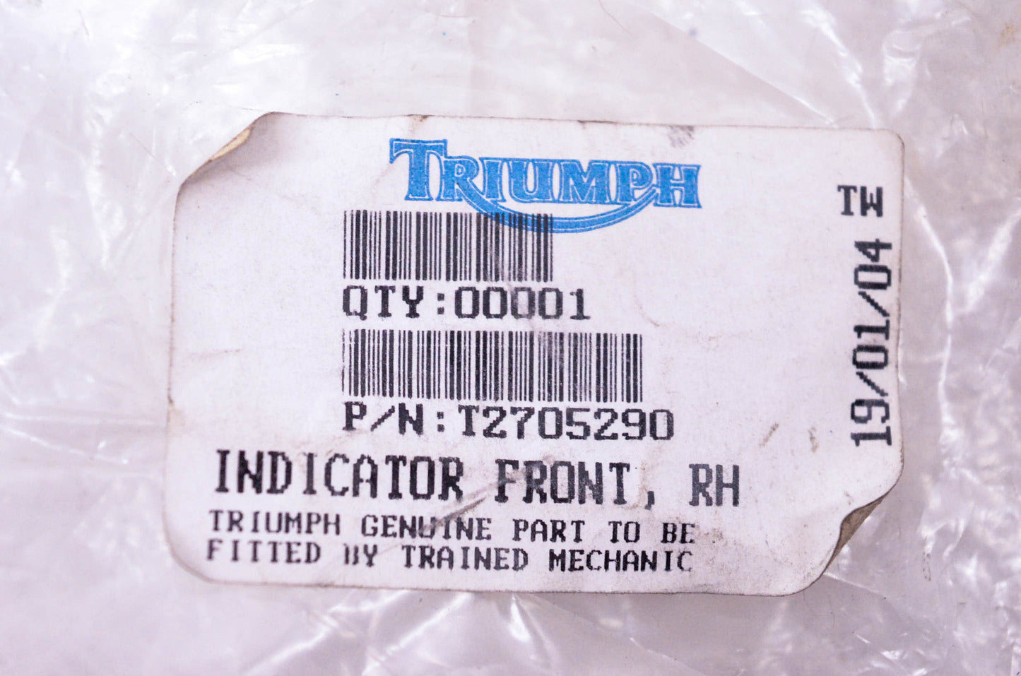 New OEM Triumph T2705290 Front Righthand Light Indicator NOS