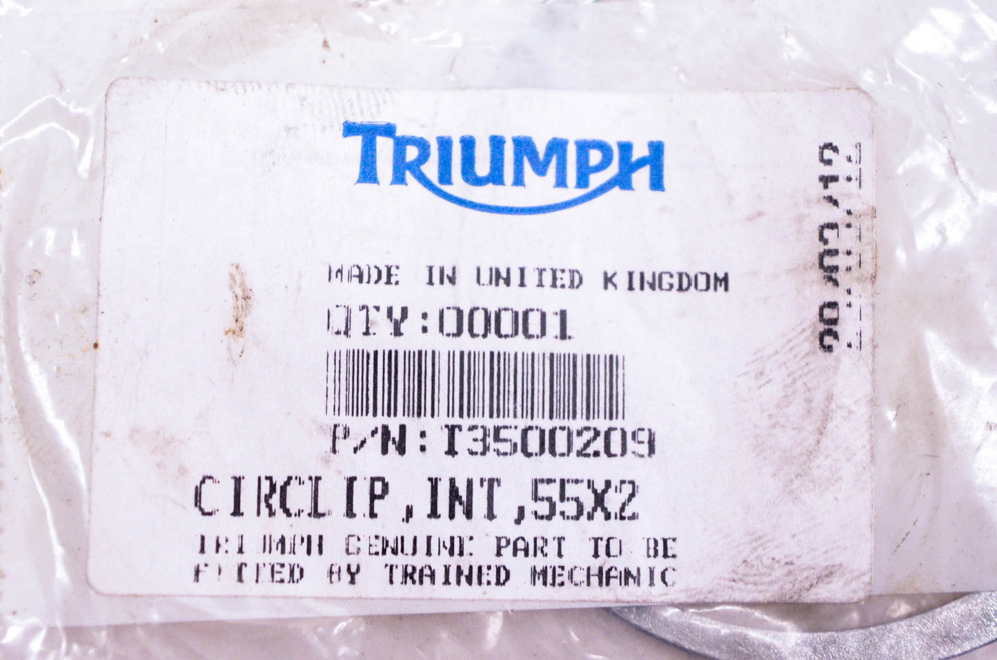 New OEM Triumph T3500209 Circlip NOS