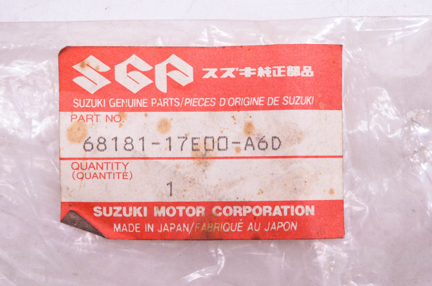 New OEM Suzuki 68181-17E00-A6D Emblem Decal Kit NOS