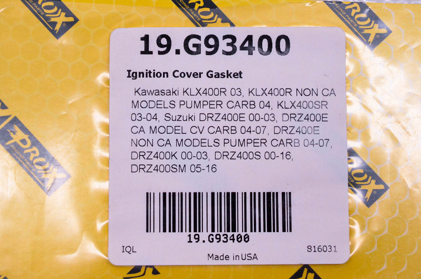 Prox 19.G93400, 114954, BH.09.01.20 Ignition Cover Gasket NOS