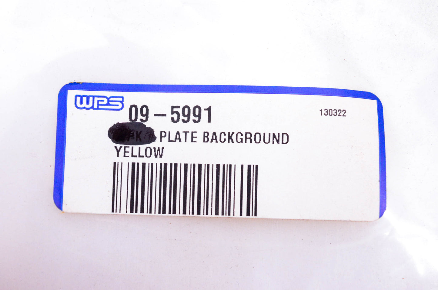 Dirt Digits 09-5991 Yellow Number Plate Background Sheet NOS