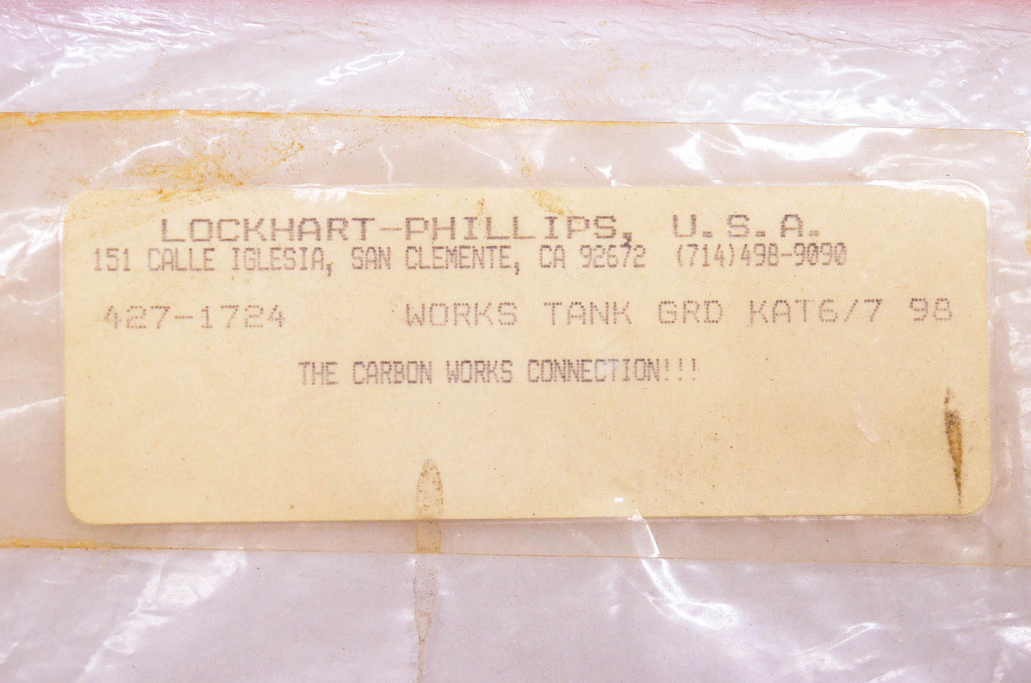 Lockhart Phillips 427-1724 Carbon Tank Guard Kit NOS