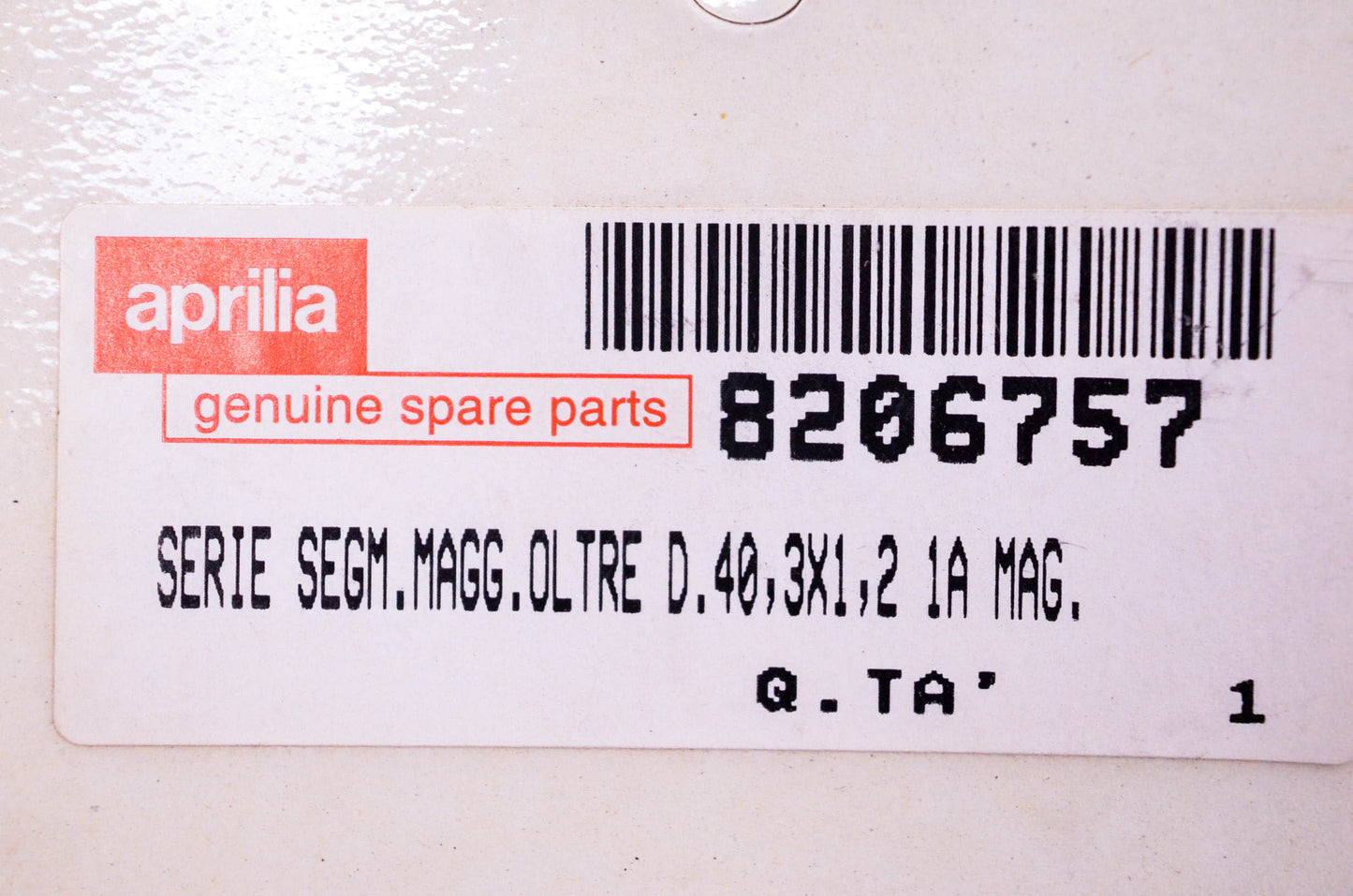 Aprilia 8206757 Piston Ring Kit NOS