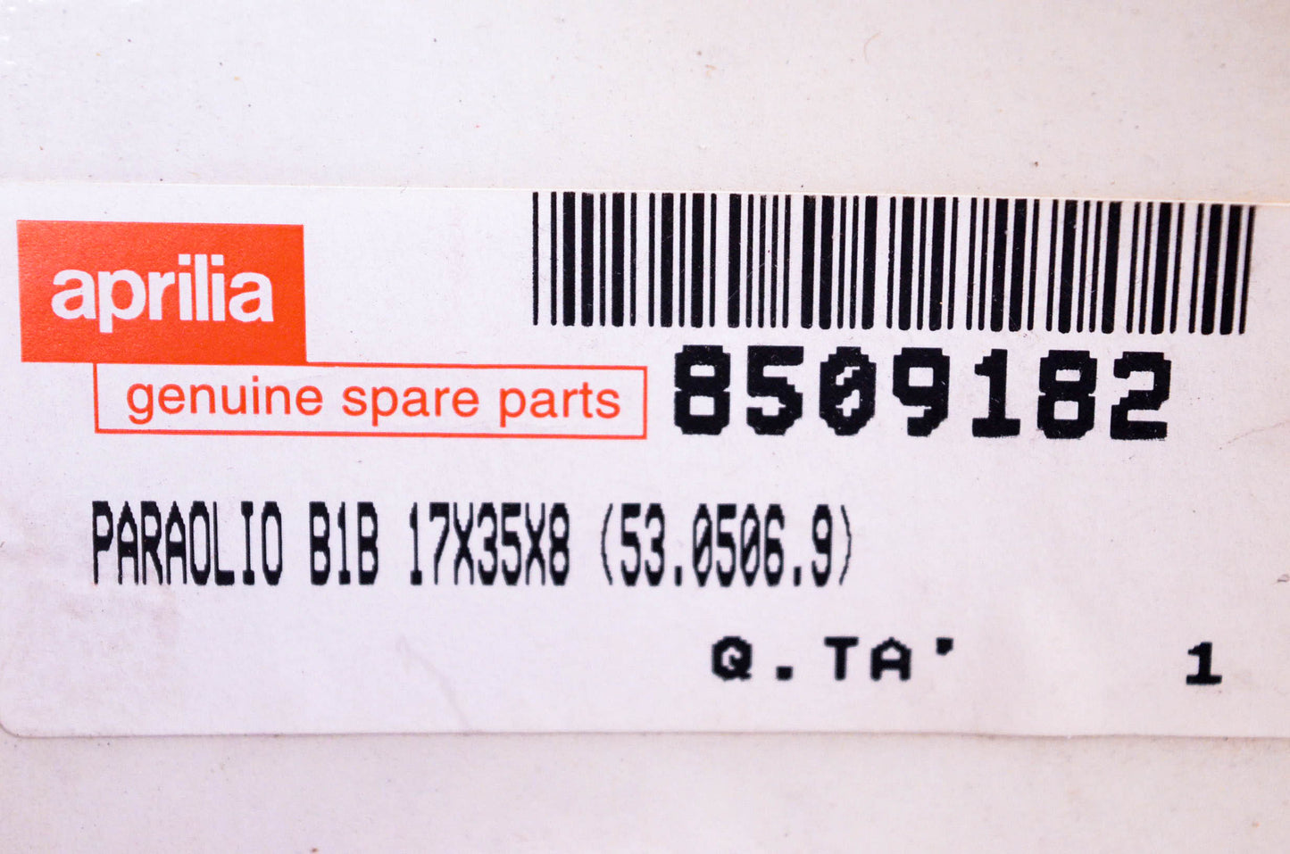 Aprilia 8509182 Crankshaft Sealing Ring NOS