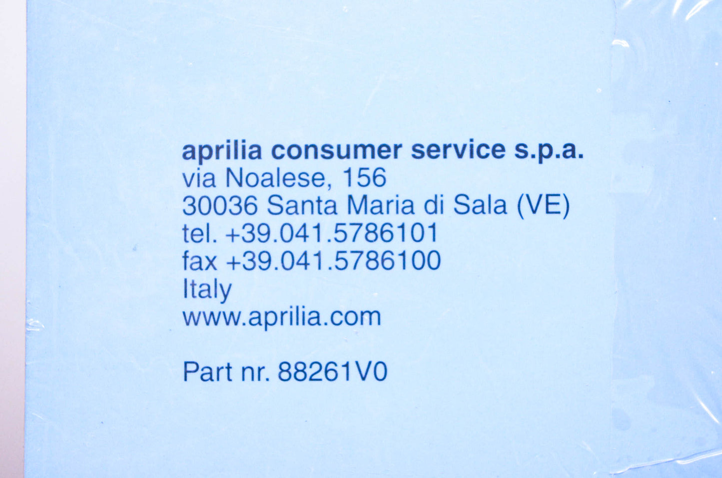 Aprilia 88261V0 Pegaso 650 1997-99 261V Parts Catalogue NOS