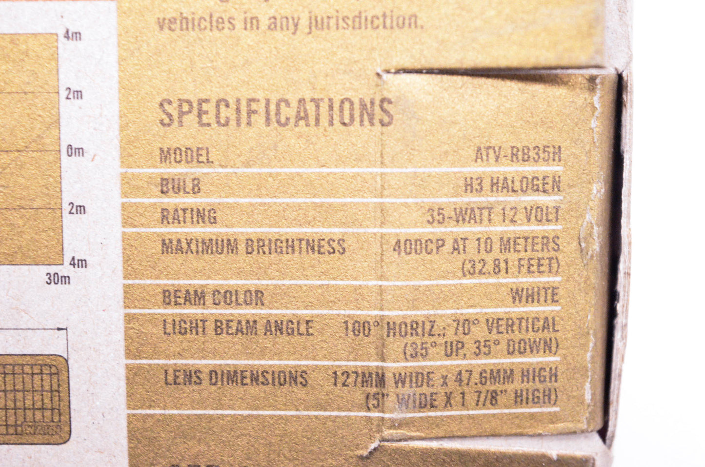 Warn ATV-RB35H Back Up Light Kit NOS