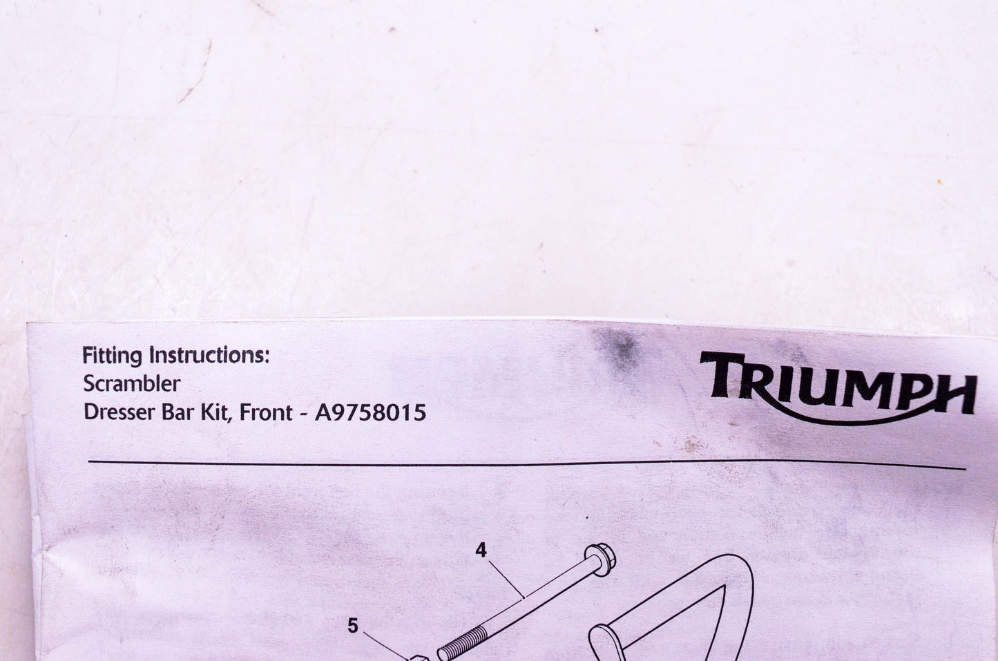 New OEM Triumph A9758015 Lefthand Dresser Bar Kit NOS