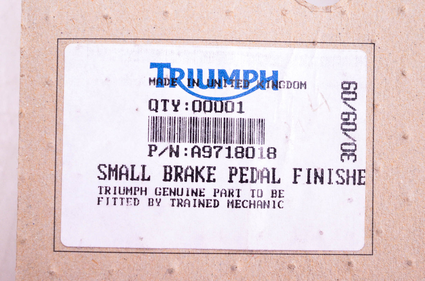 New OEM Triumph A9718018 Small Brake Pedal Finisher NOS
