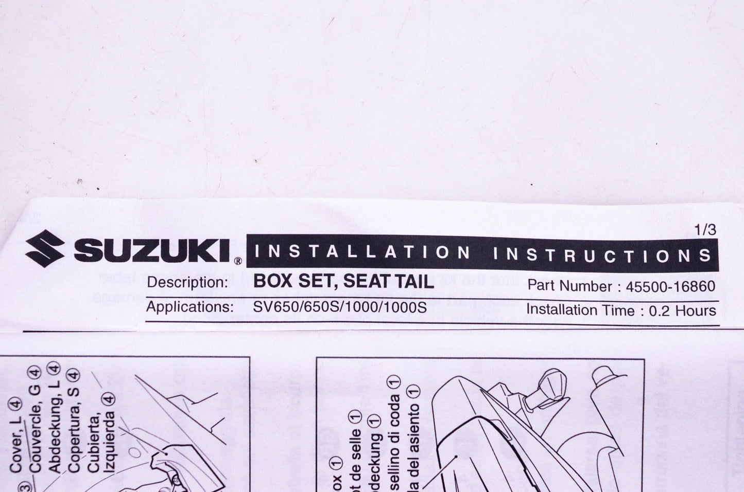 New OEM Suzuki 45500-16860 Blue Rear Seat Tail Hardware Mount Kit NOS