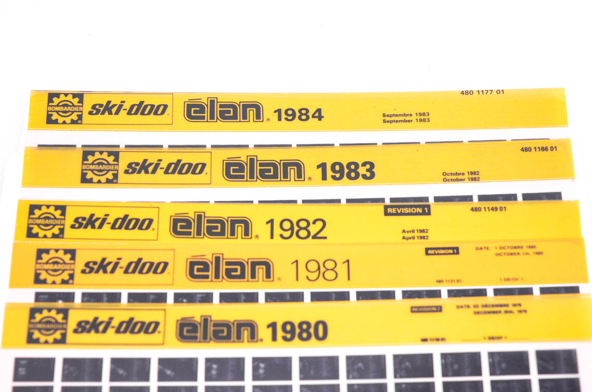 SkiDoo 480117701, 480113101, 480111901 Lot of 5 Microfiches Elan 1980-1984
