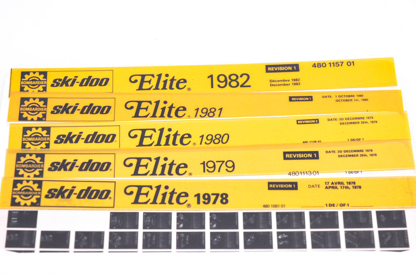 SkiDoo 480109101, 480111301, 480115701 Lot of 5 Microfiches Elite 1978-1982