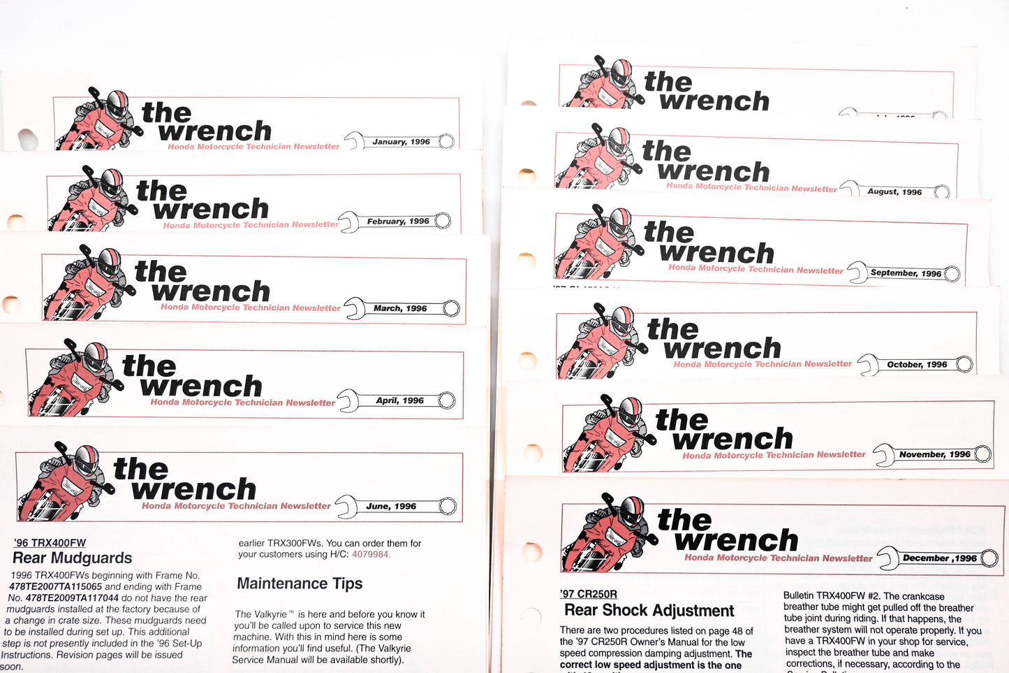 OEM Honda The Wrench Service Technician 1996 Issues