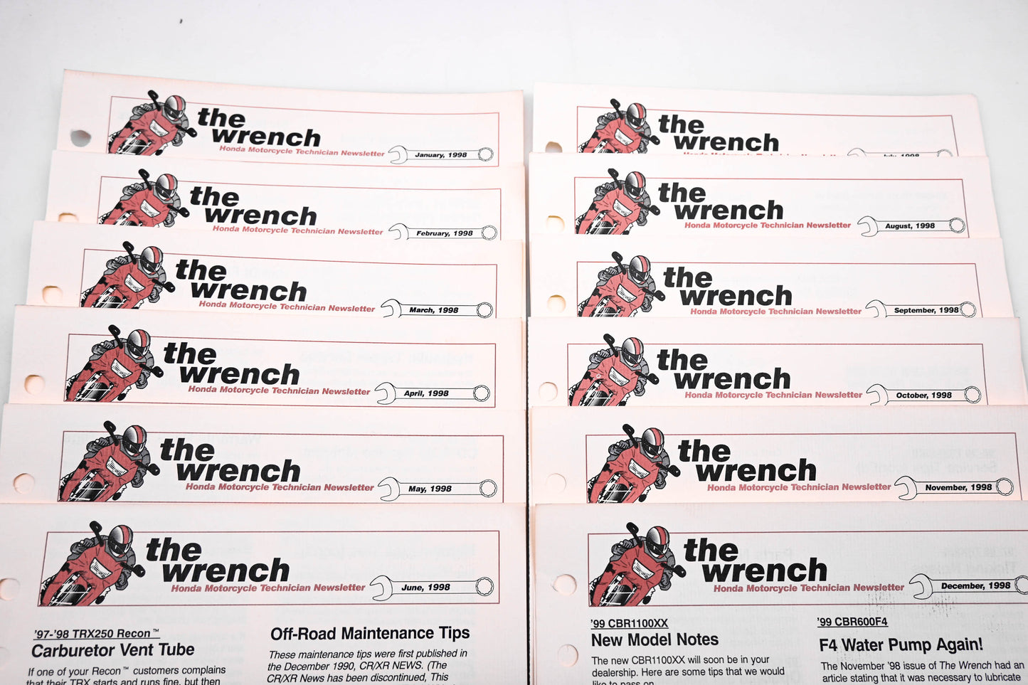 OEM Honda The Wrench Service Technician 1998 Issue