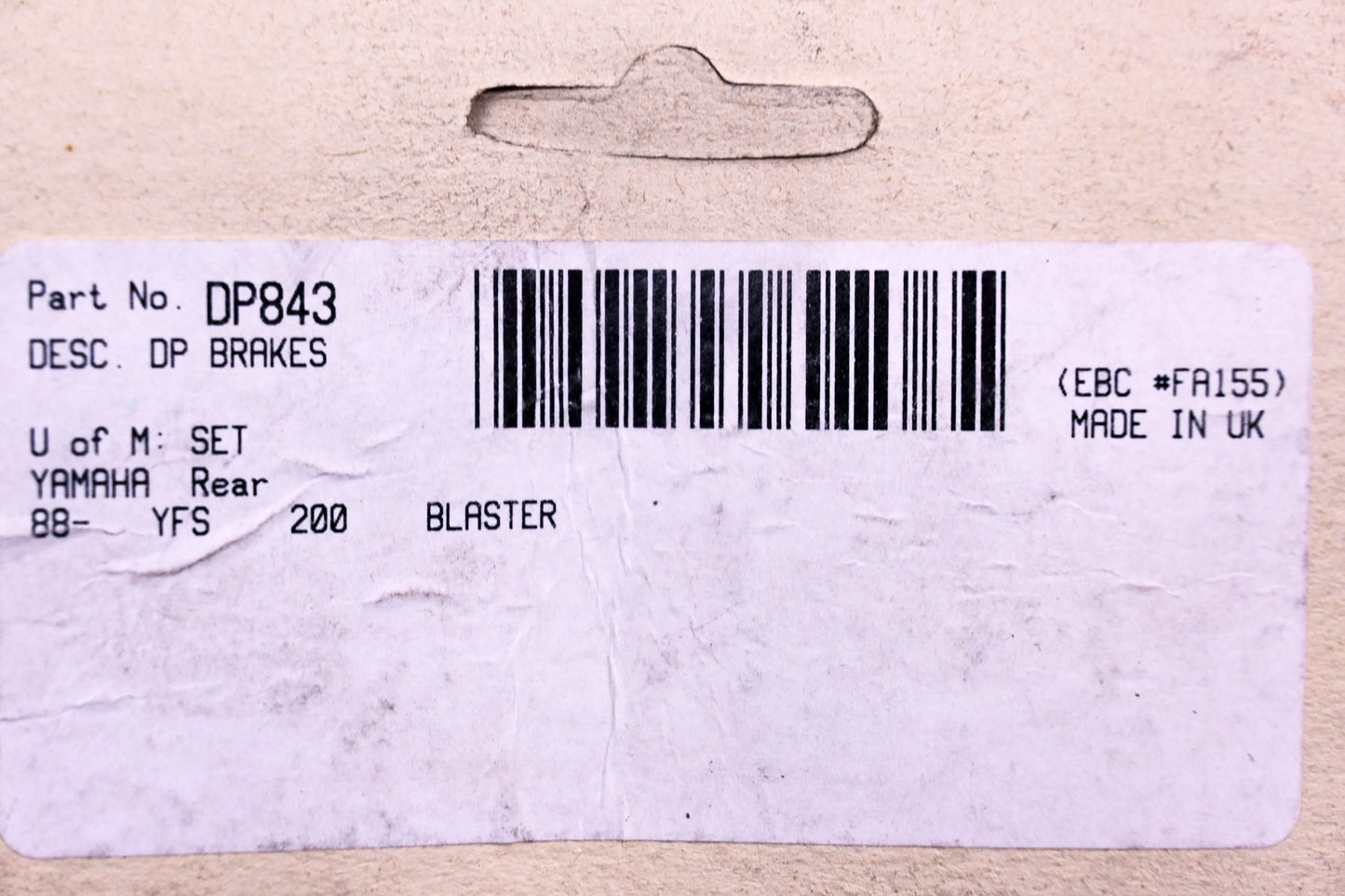DP Brakes DP843 Brake Pad Kit NOS