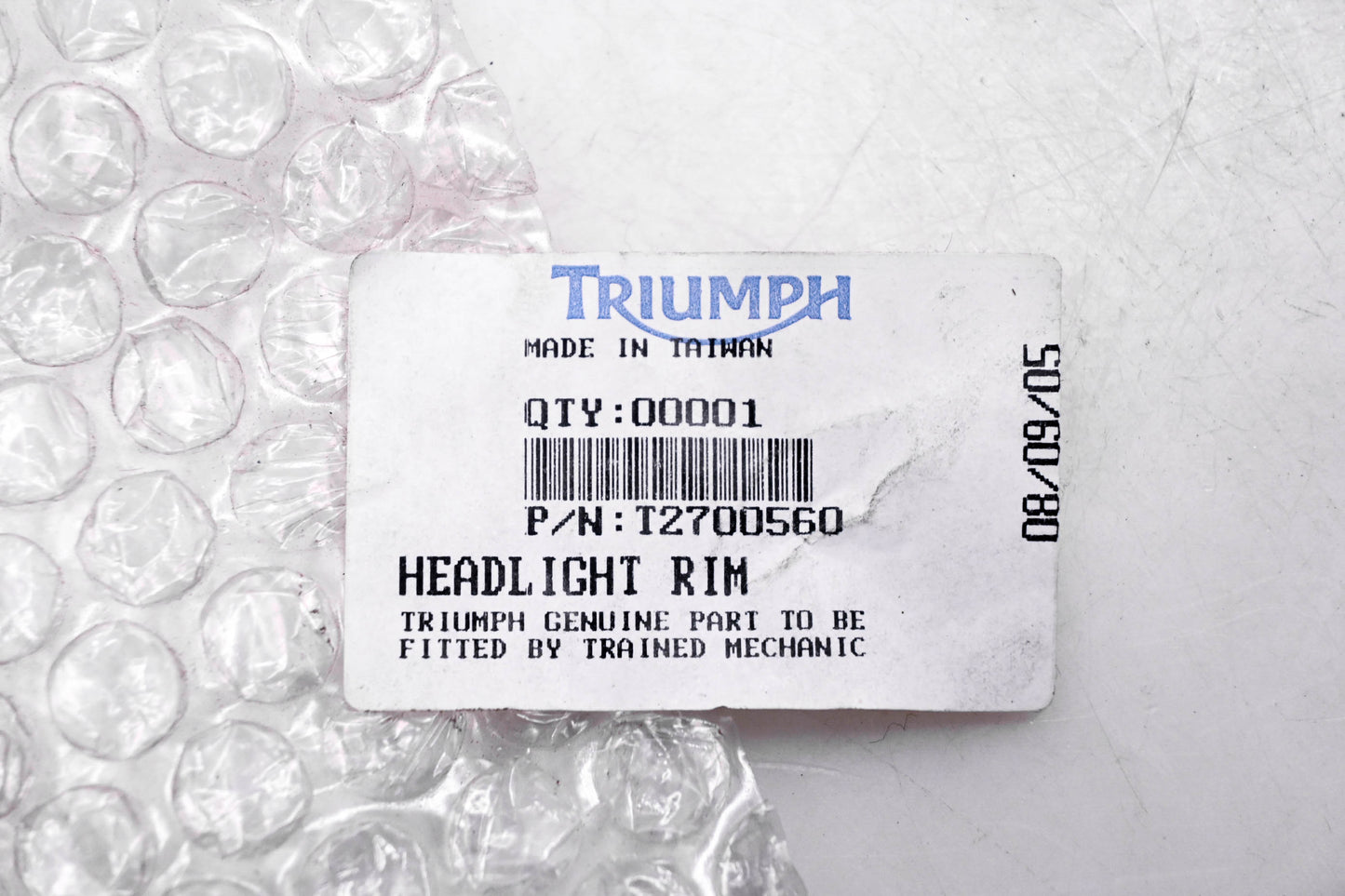 New OEM Triumph T2700560 Chrome Headlight Trim NOS