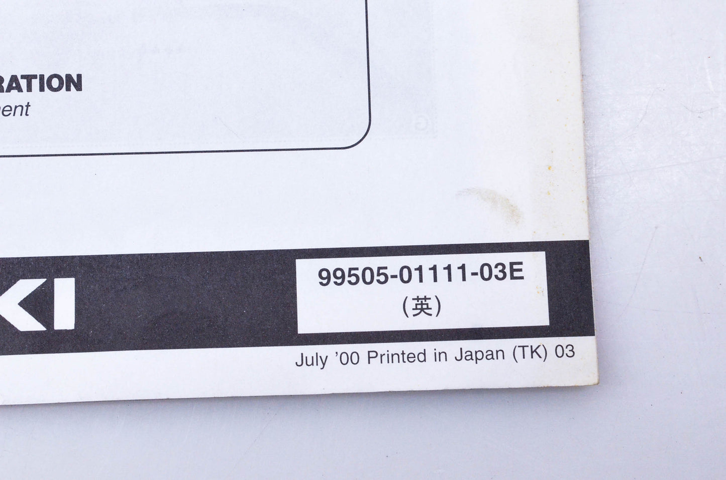 OEM Suzuki 99505-01111-03E RM125K1 Assembly & Pre-Delivery Service Guide