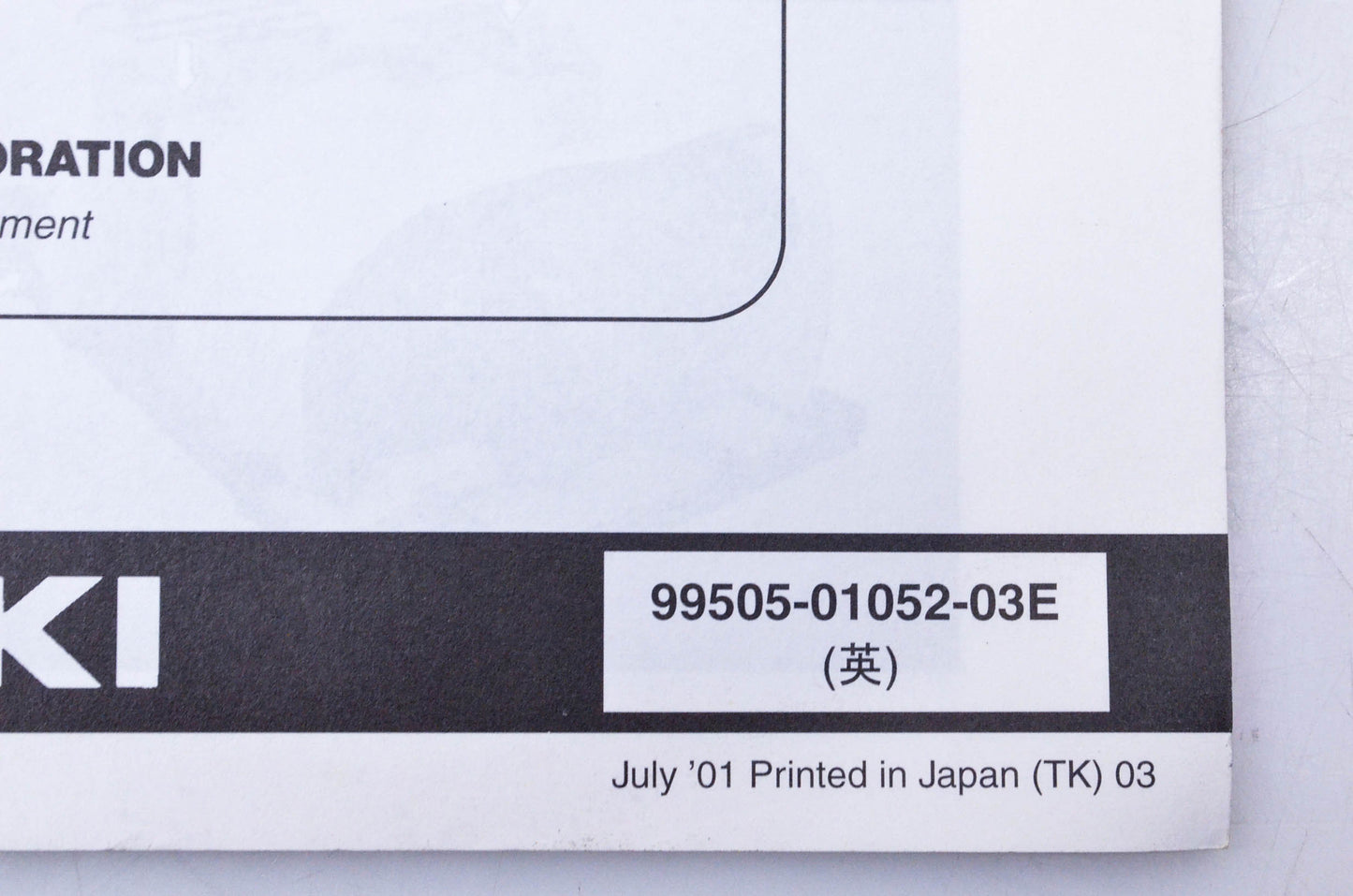 OEM Suzuki 99505-01052-03E LT-A400K2/FK2 Assembly & Pre-Delivery Service Guide
