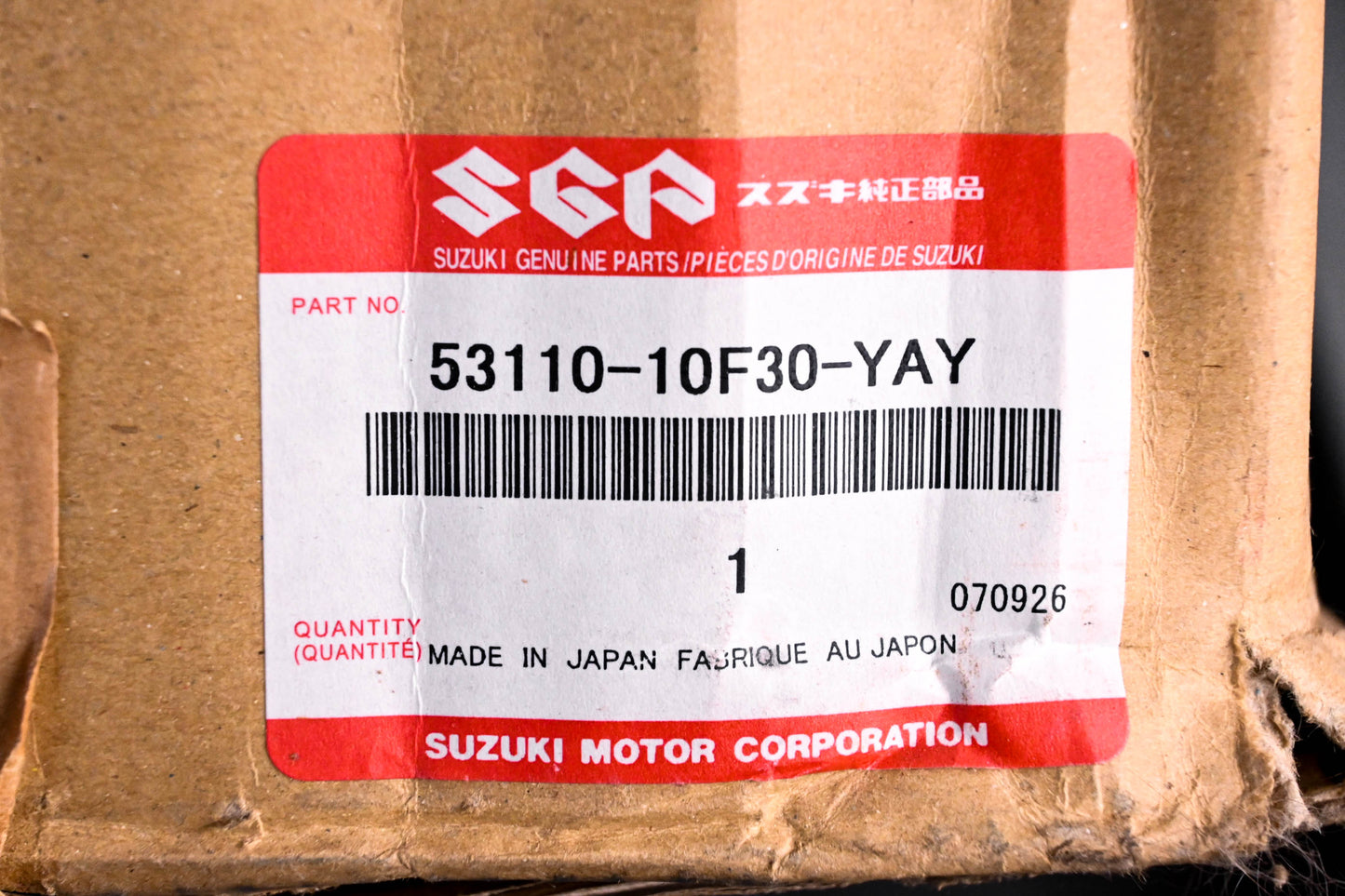 OEM Suzuki 53110-10F30-YAY Black Front Fender