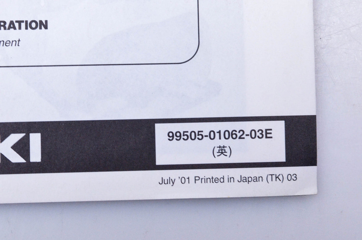 OEM Suzuki 99505-01062-03E LT-F400K2/FK2 Assembly & Pre-Delivery Service Guide