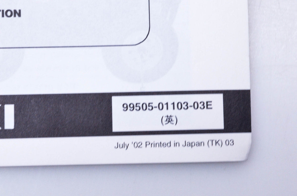 OEM Suzuki 99505-01103-03E LT-F500FK3 Assembly & Pre-Delivery Service Guide