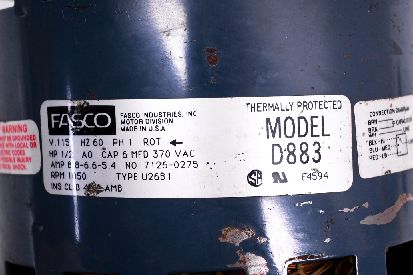 Fasco D883 Condenser Fan Motor