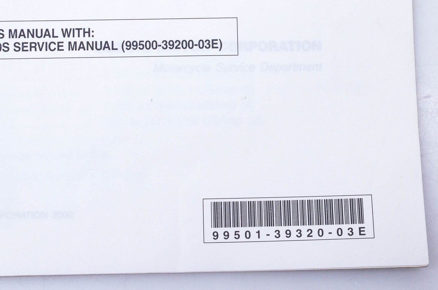 OEM Suzuki 99501-39320-03E GSF1200 Supplementary Service Manual
