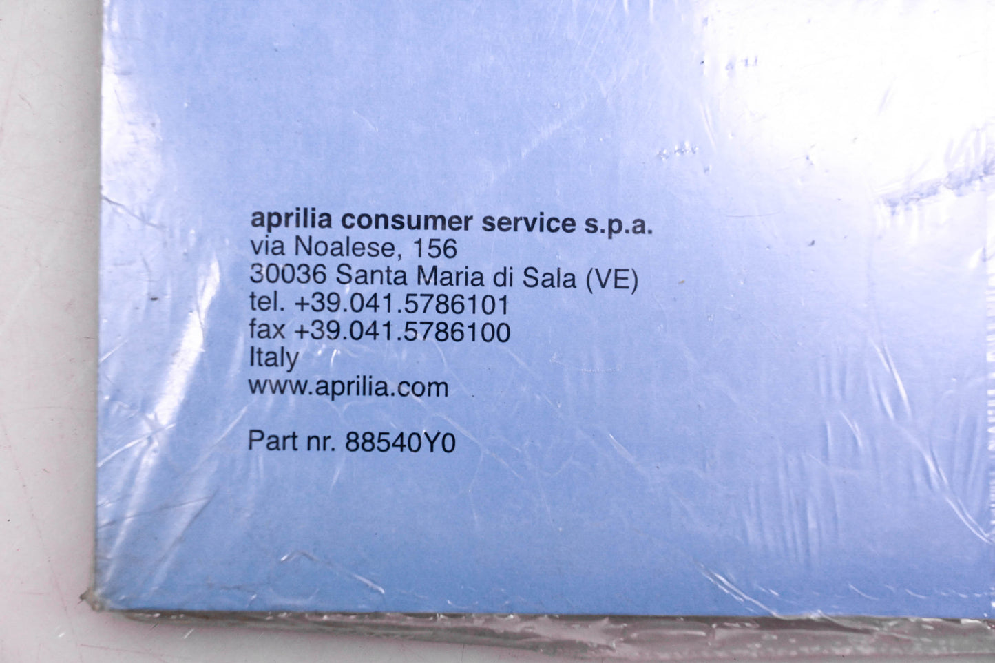 Aprilia 88540Y0 2000 Scarabeo 50 Parts Catalogue 540Y NOS