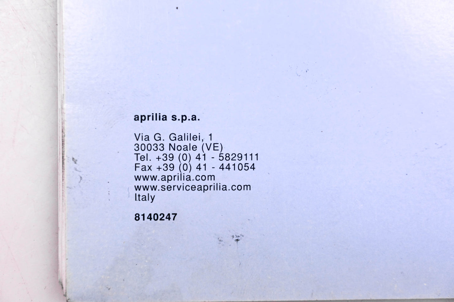 Aprilia 8140247 2000 MA50 MY50 Workshop Manual 977X