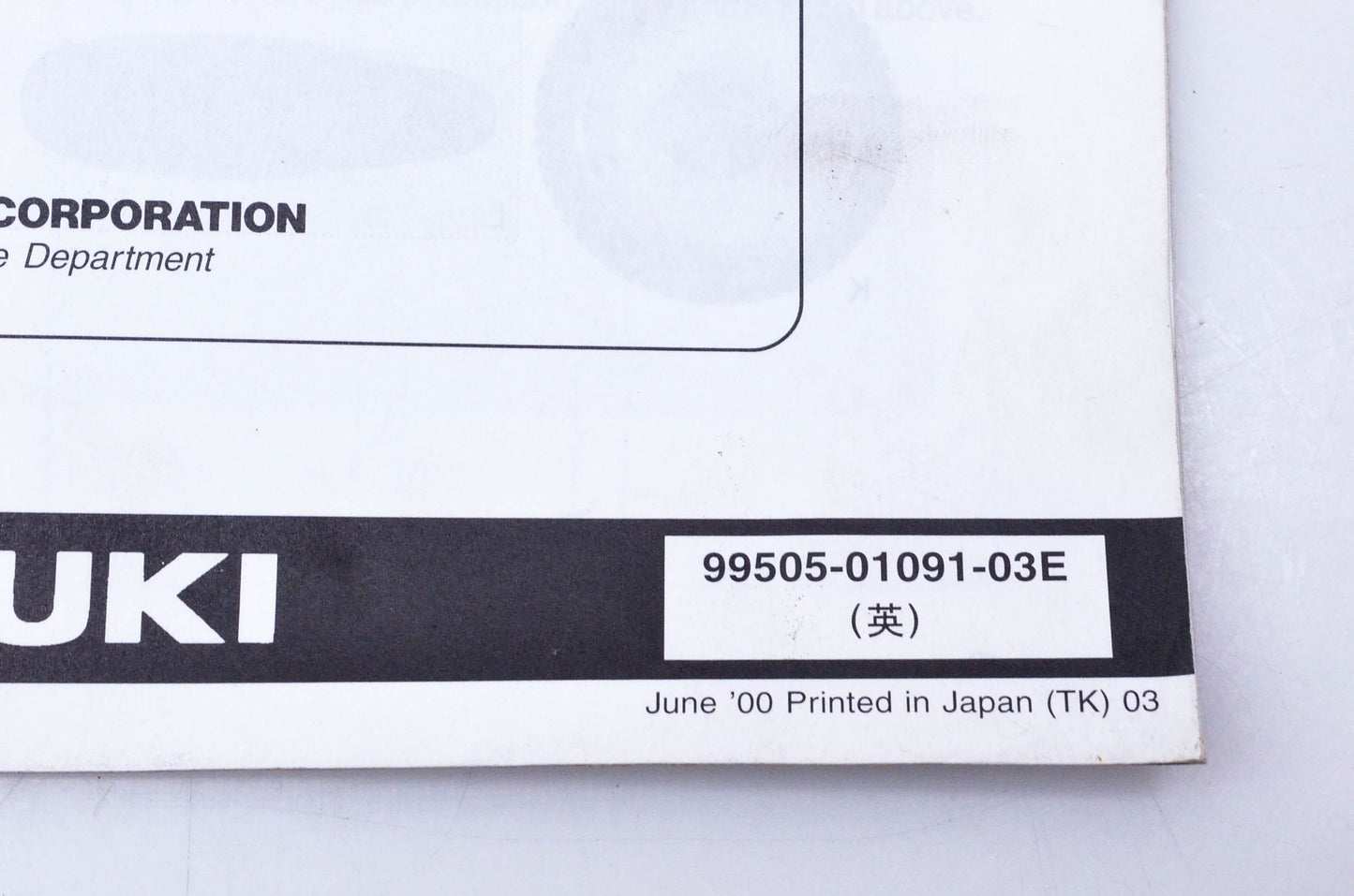 OEM Suzuki 99505-01091-03E JR80K1 Assembly & Pre-Delivery Service Guide