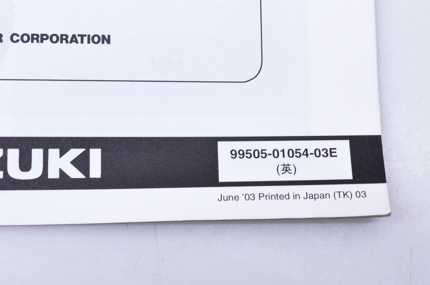 OEM Suzuki 99505-01054-03E RM250K4 Assembly & Pre-Delivery Service Guide