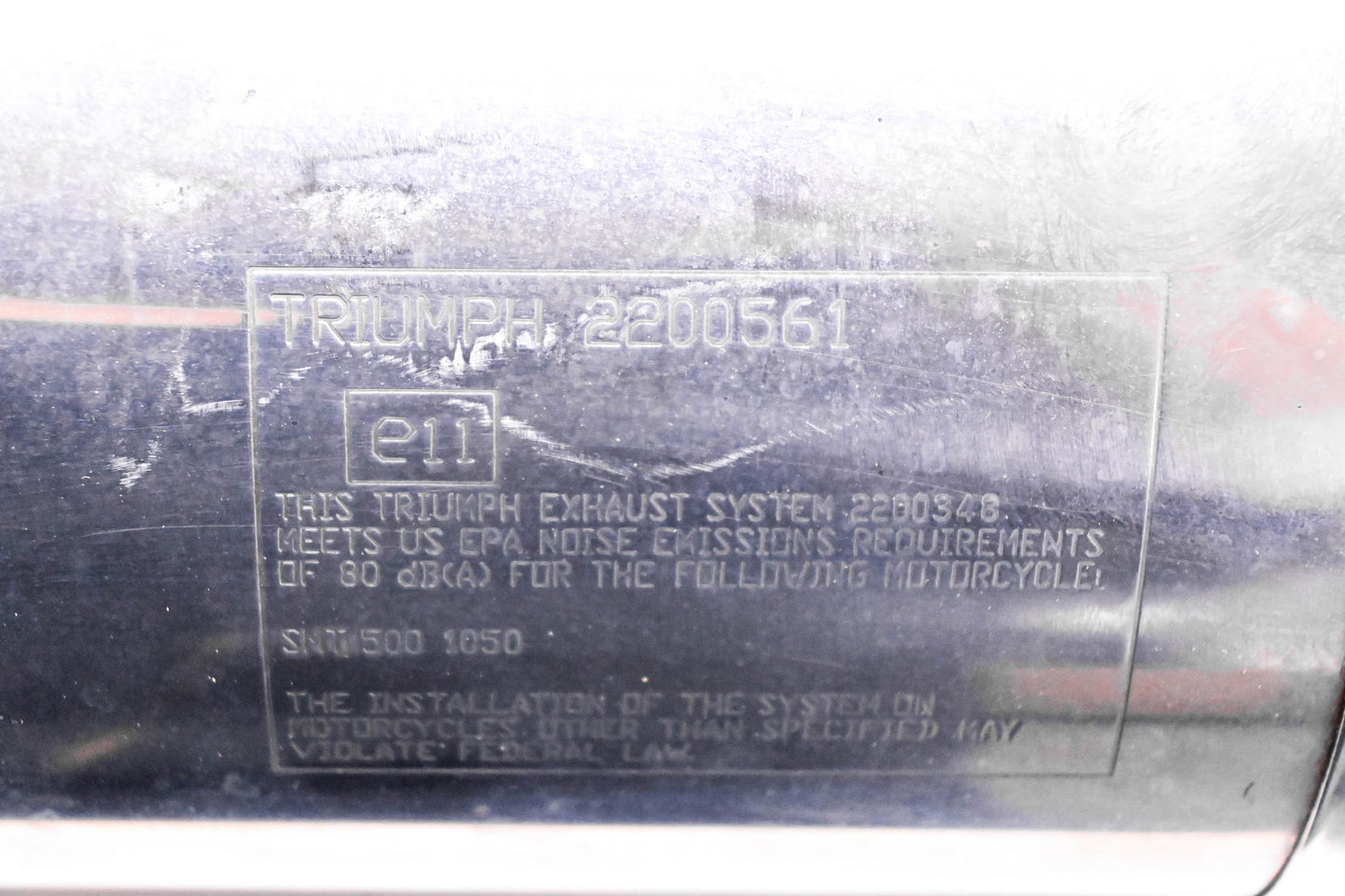 OEM Triumph T2200561 Right Exhaust Silencer Muffler With Heat Shield