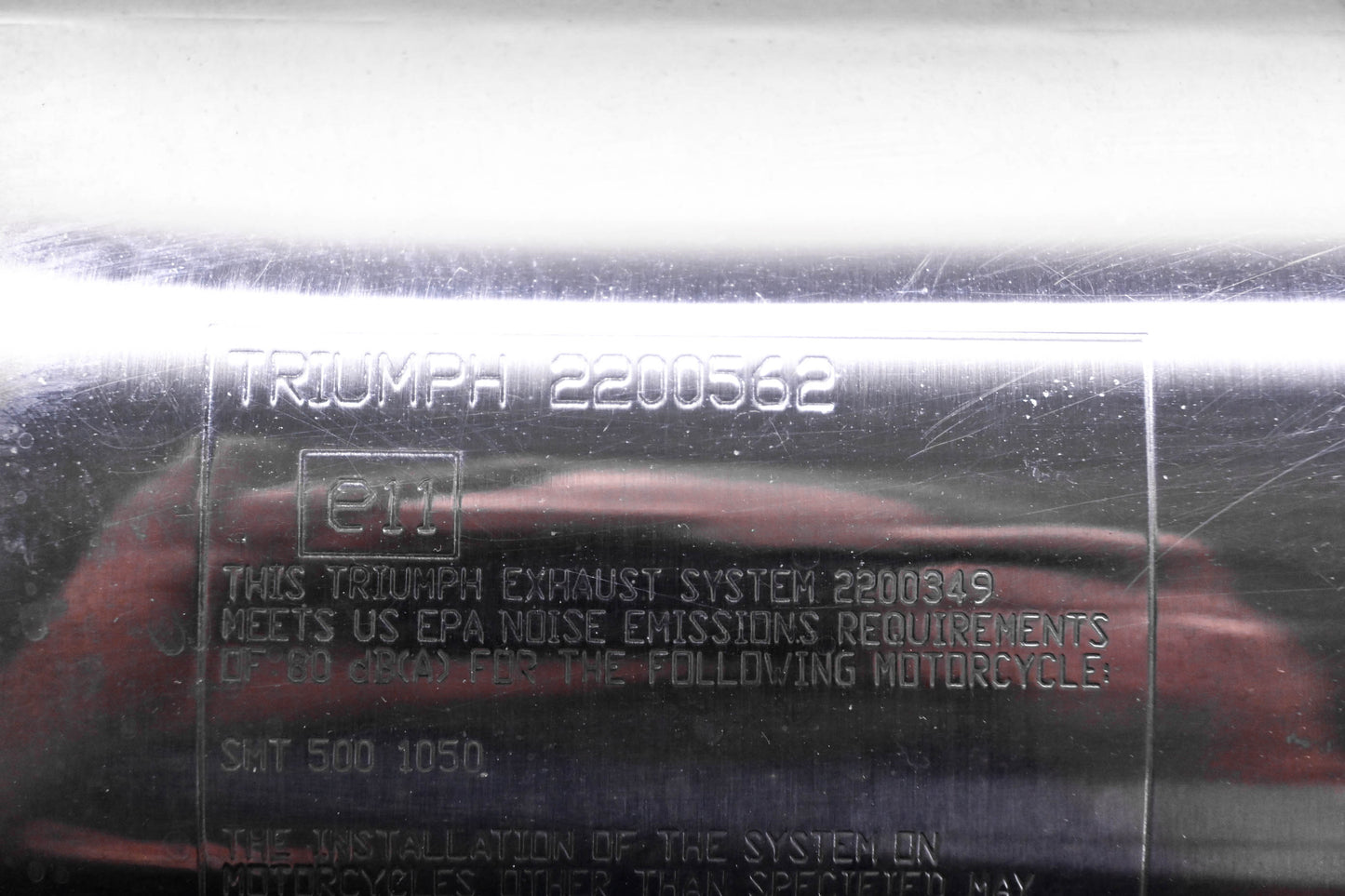 OEM Triumph T2200562 Left Exhaust Silencer Muffler With Heat Shield