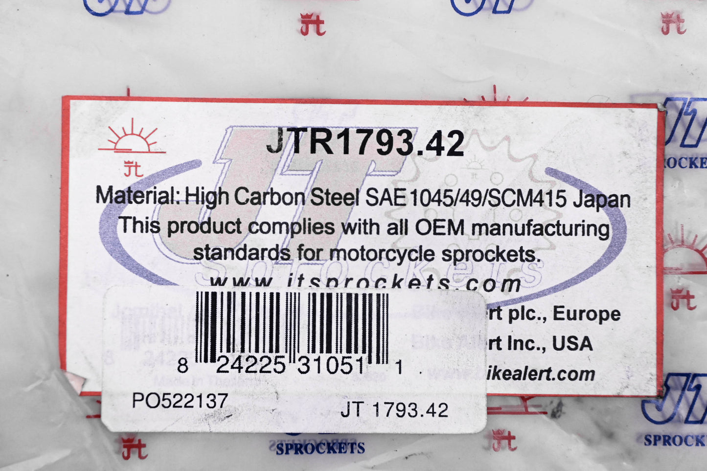 JT Sprockets JTR1793.42, JTR81793-42 C45 Sprocket 42T NOS